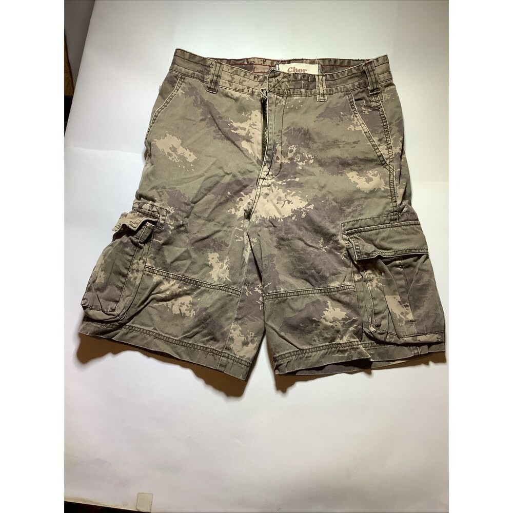 Chor Cargo Shorts Men's Size 32 Distressed Camo Pockets Ripstop Casual